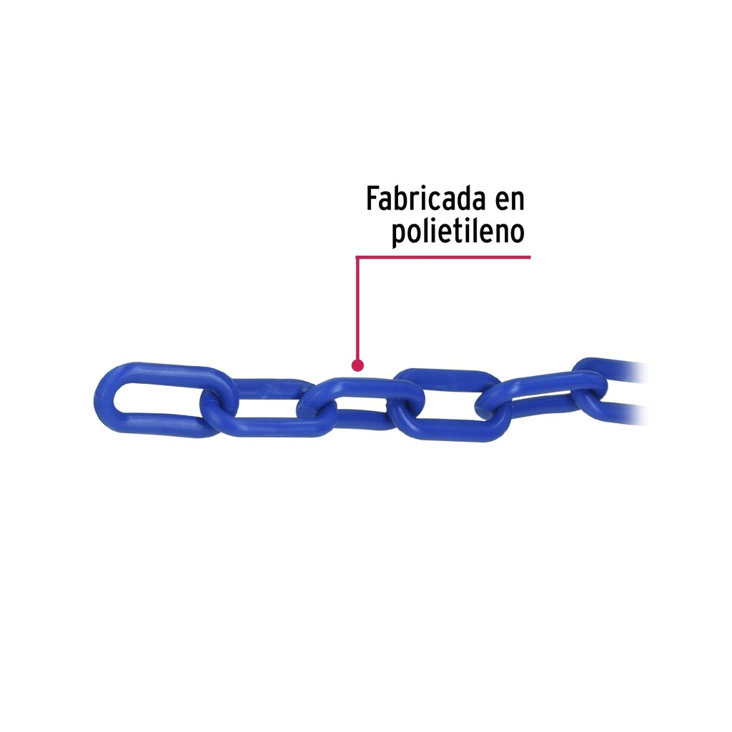 Metro de cadena de 8 mm de plástico azul, carrete de 25 m