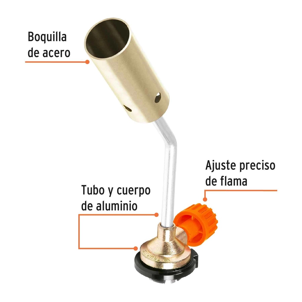 Mechero para lata de gas de 1/4 de vuelta, Truper