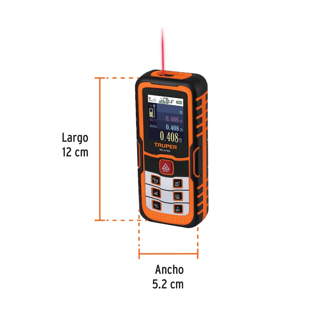 Medidor láser de distancia de 0.05 mm a 100 m, Truper