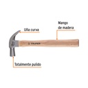 Martillo cabeza cónica 25 mm uña curva, mango madera, Truper