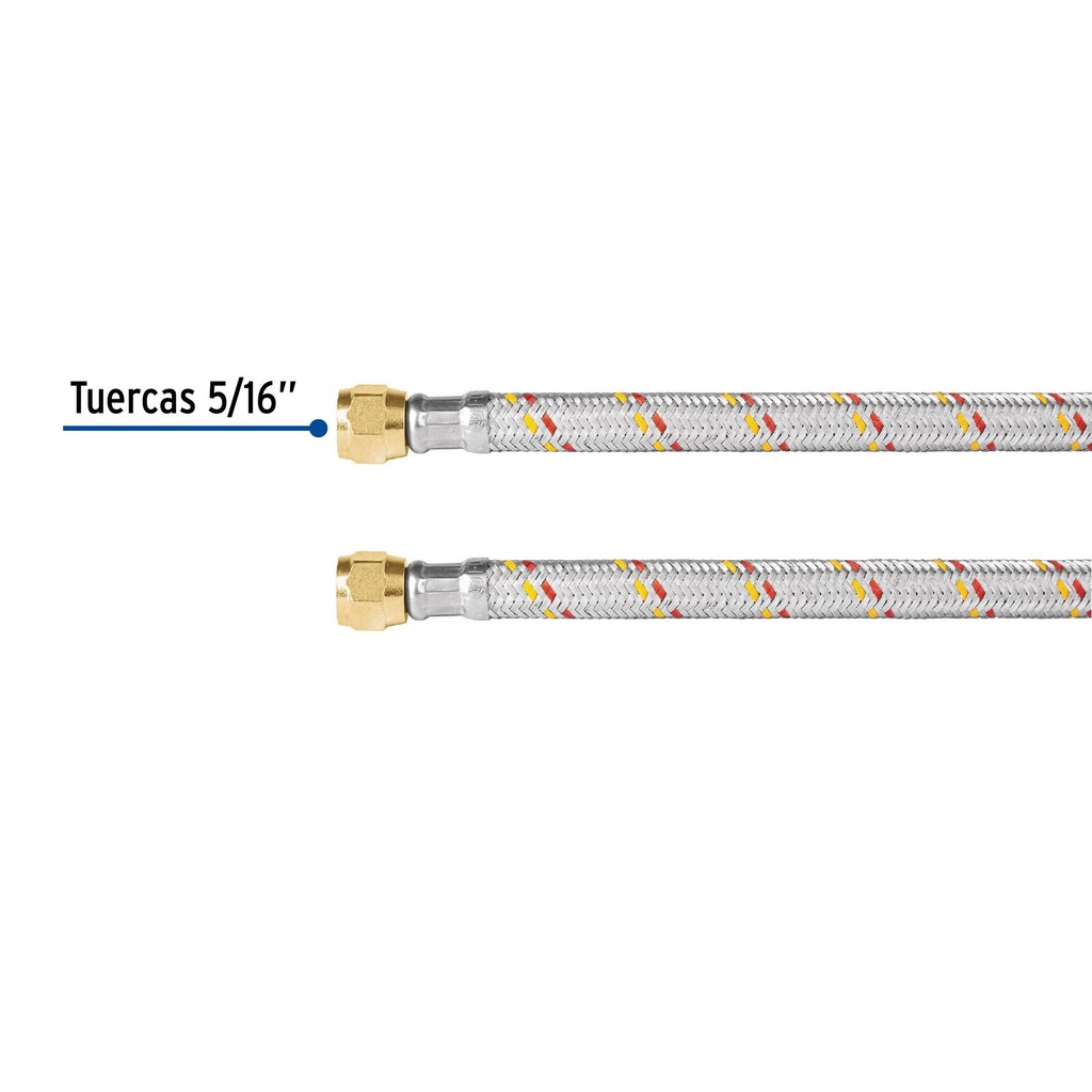 Manguera para gas, aluminio, 5/16' X 60 cm, Foset Basic