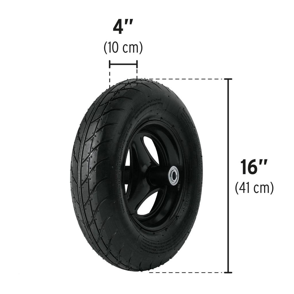 Carretilla concha plástica 6 ft3 Neumática b/madera, Truper