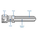 Manguera para gas 3/8' flexible amarilla de 4 m, c/conexión