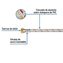 Manguera para gas, aluminio, 3/8' X 150 cm, Foset Basic