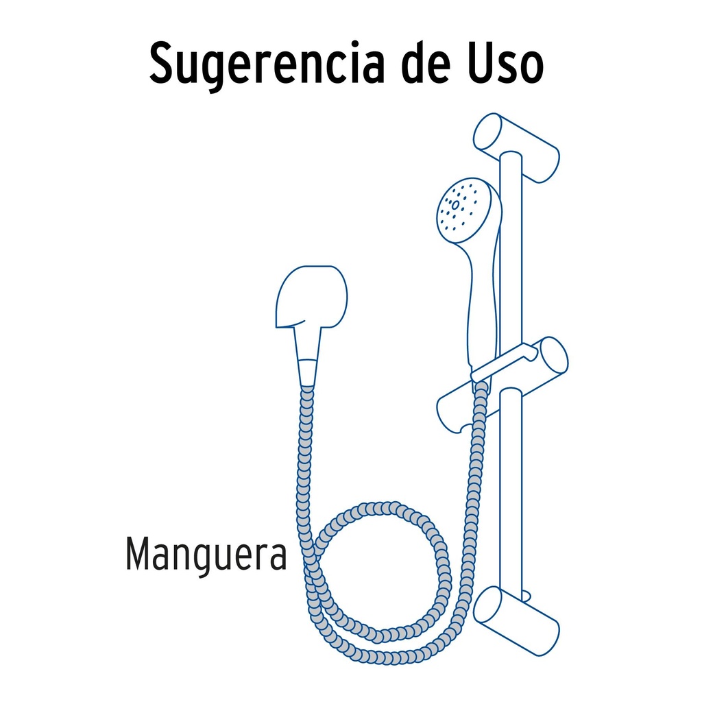 Manguera lisa para regadera, manual, cromada, Foset Riviera