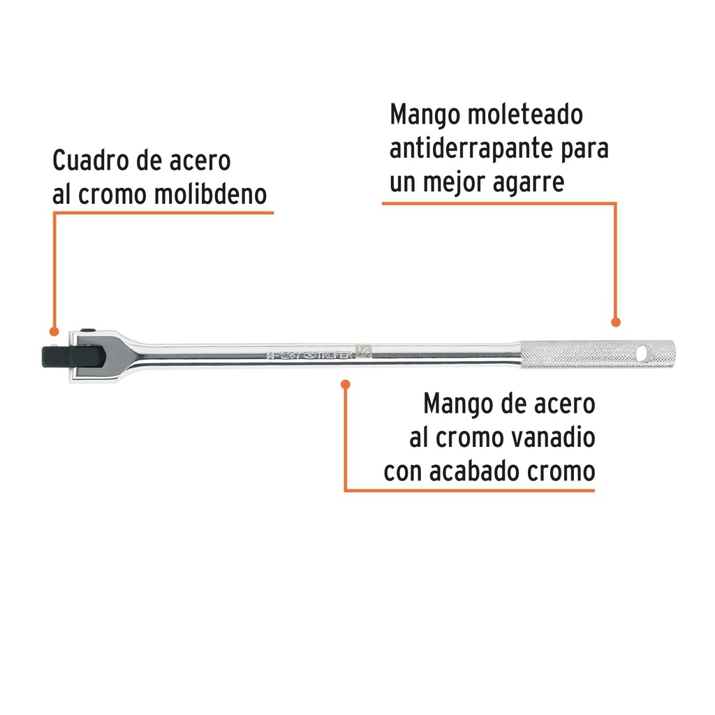 Mango cuadro 1/2' articulado, largo 15', Truper