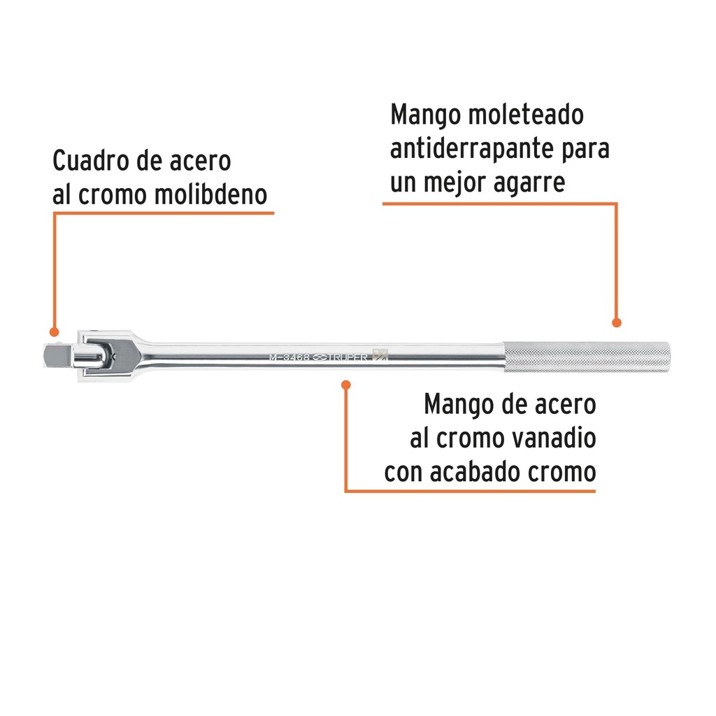 Mango cuadro 3/4' articulado, largo 20', Truper