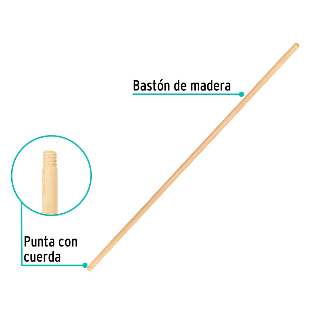 Mango de madera para escobas de limpieza Klintek, 48'