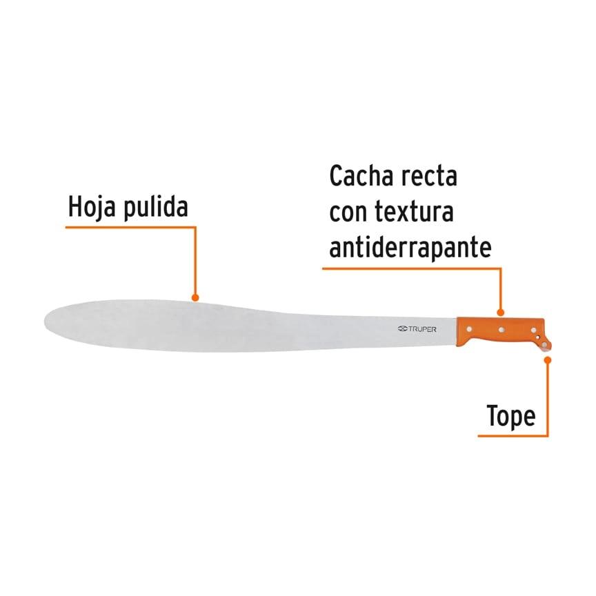 Machete Caguayano 24' cacha naranja remachada, Truper