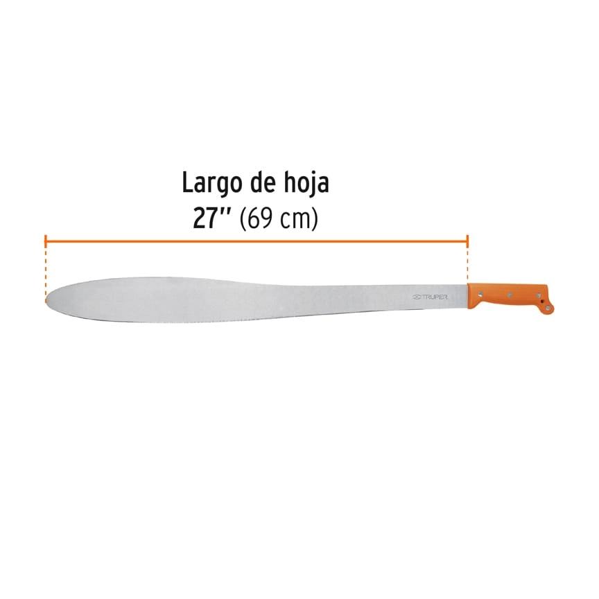 Machete Caguayano 27' cacha naranja remachada, Truper