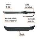 Machete doble filo 18' cacha bimaterial, con funda, Truper