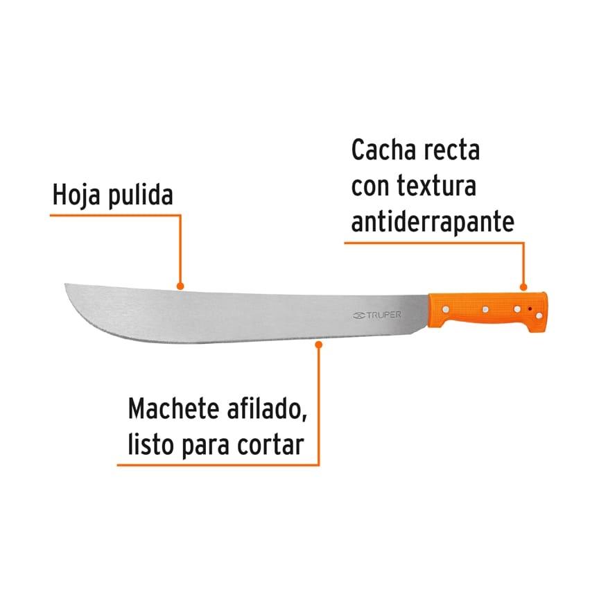 Machete estándar 16' cacha naranja remachada, Truper