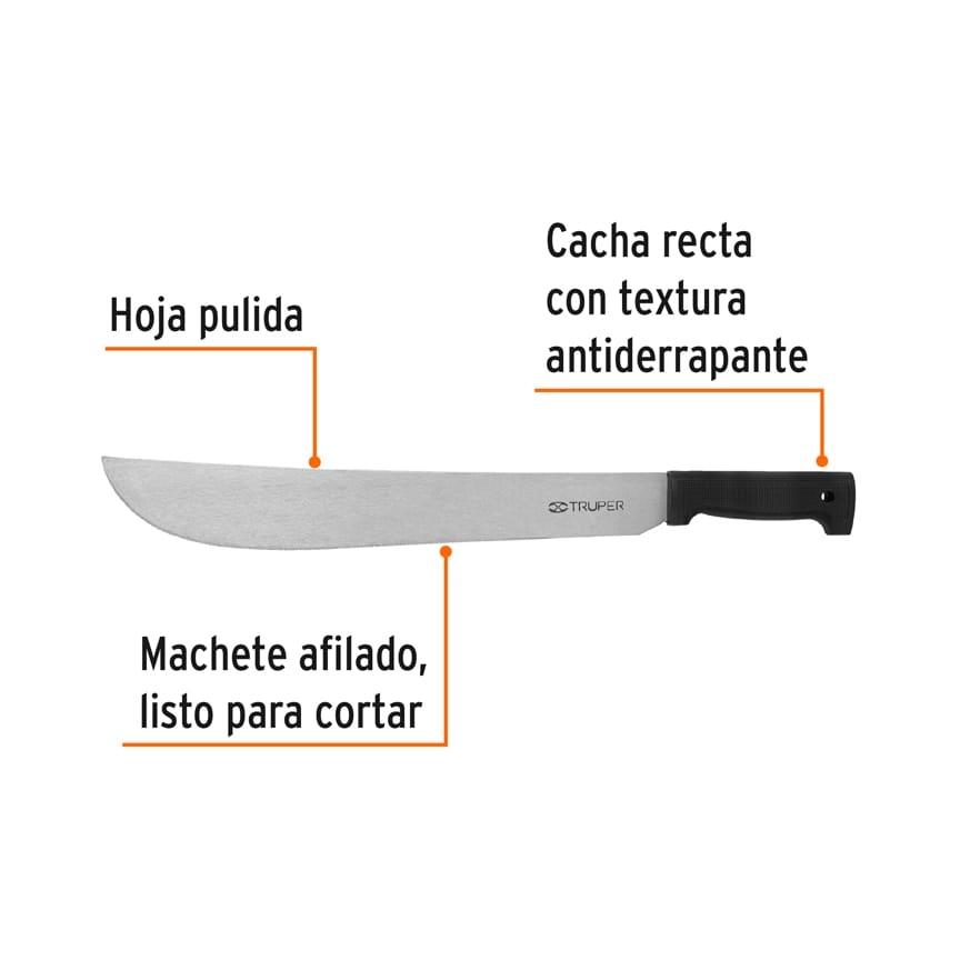 Machete estándar 16' cacha negra inyectada, Truper