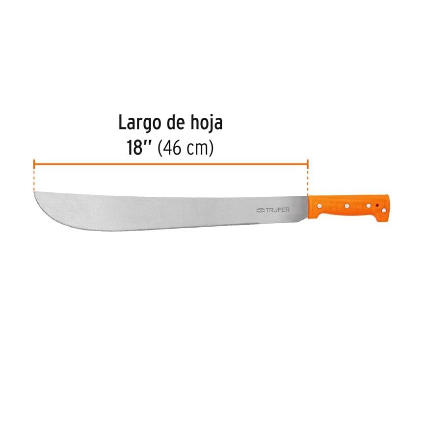 Machete estándar 18' cacha naranja remachada, Truper