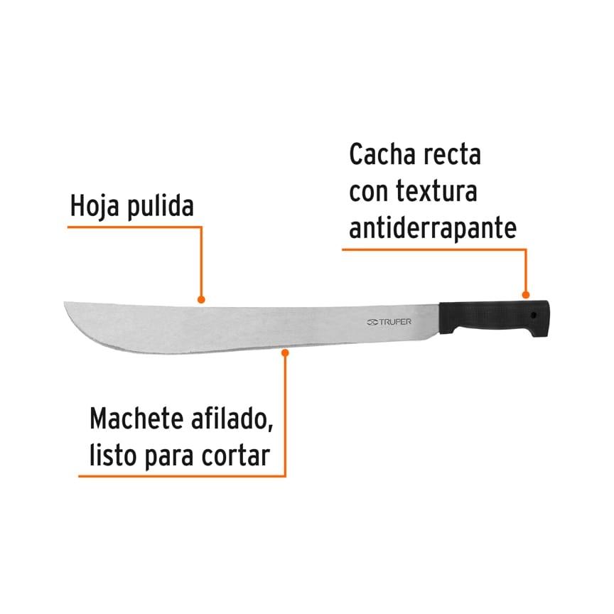 Machete estándar 18' cacha negra inyectada, Truper