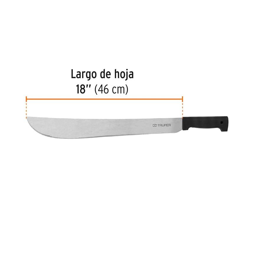 Machete estándar 18' cacha negra inyectada, Truper