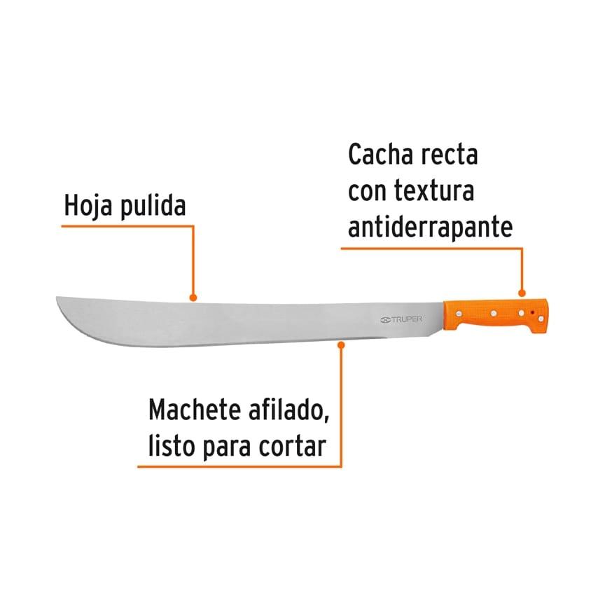 Machete estándar 20' cacha naranja remachada, Truper