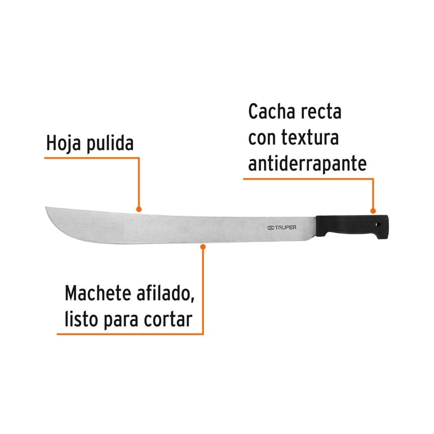 Machete estándar 20' cacha negra inyectada, Truper