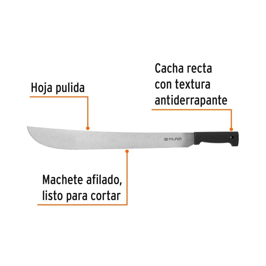 Machete estándar 22' cacha negra inyectada, Truper