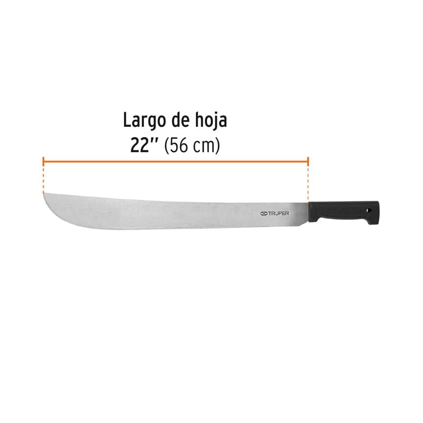 Machete estándar 22' cacha negra inyectada, Truper