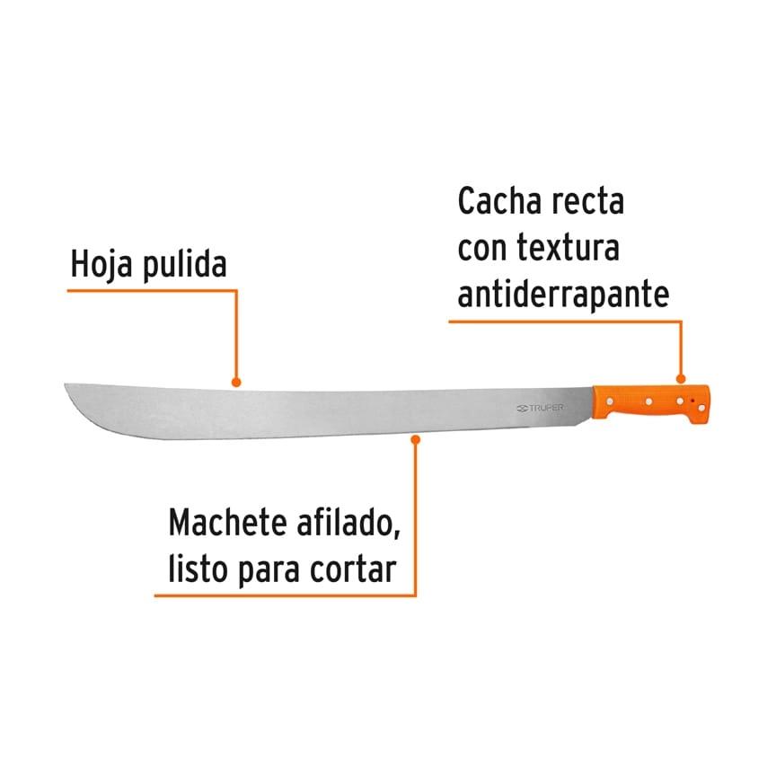 Machete estándar 24' cacha naranja remachada, Truper