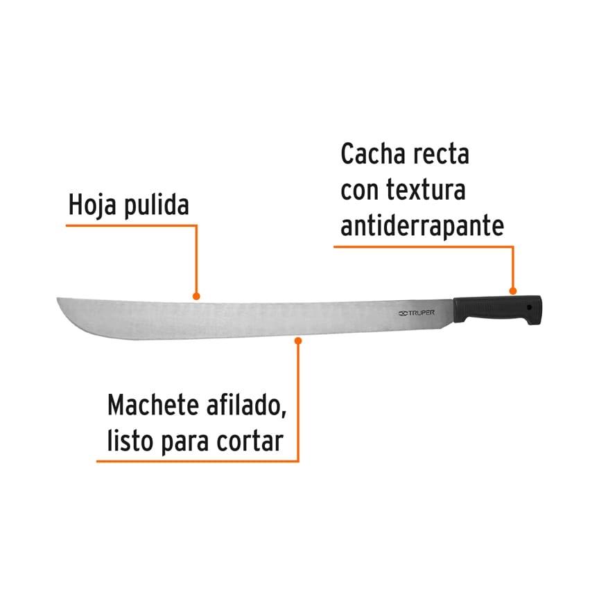 Machete estándar 24' cacha negra inyectada, Truper