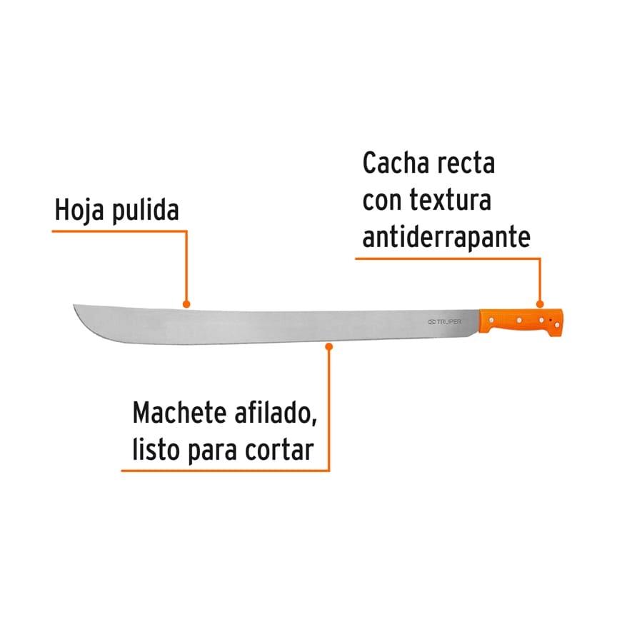 Machete estándar 26' cacha naranja remachada, Truper