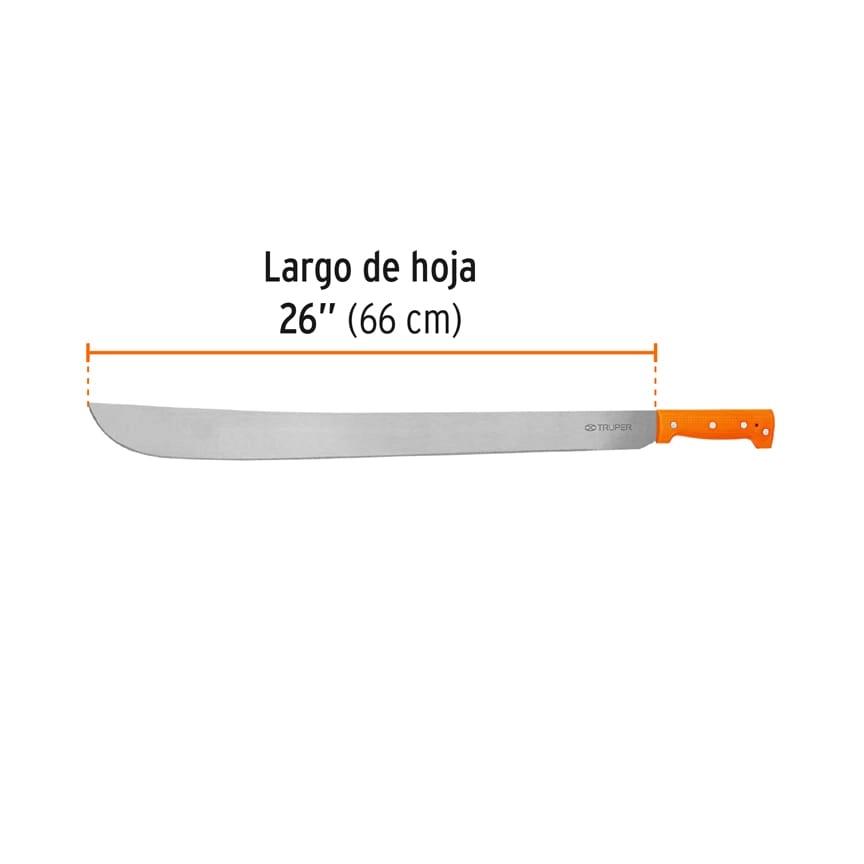 Machete estándar 26' cacha naranja remachada, Truper