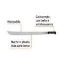 Machete estándar 26' cacha negra inyectada, Truper