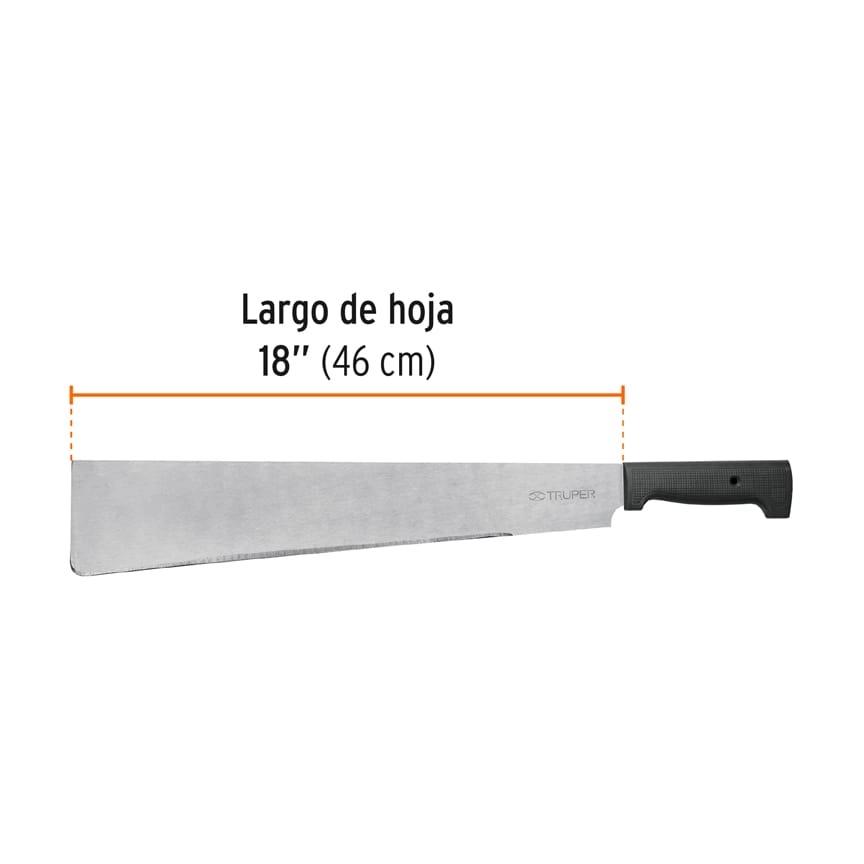 Machete punta recta 18', cacha inyectada, Truper