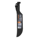 Machete rambo 12' cacha inyectada negra, con funda, Truper