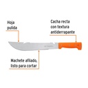 Machete rambo 12' cacha remachada naranja, Truper