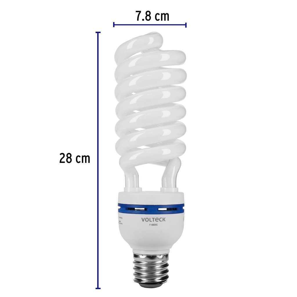 Lámpara espiral 65 W base mogul E39 220 V luz día, caja