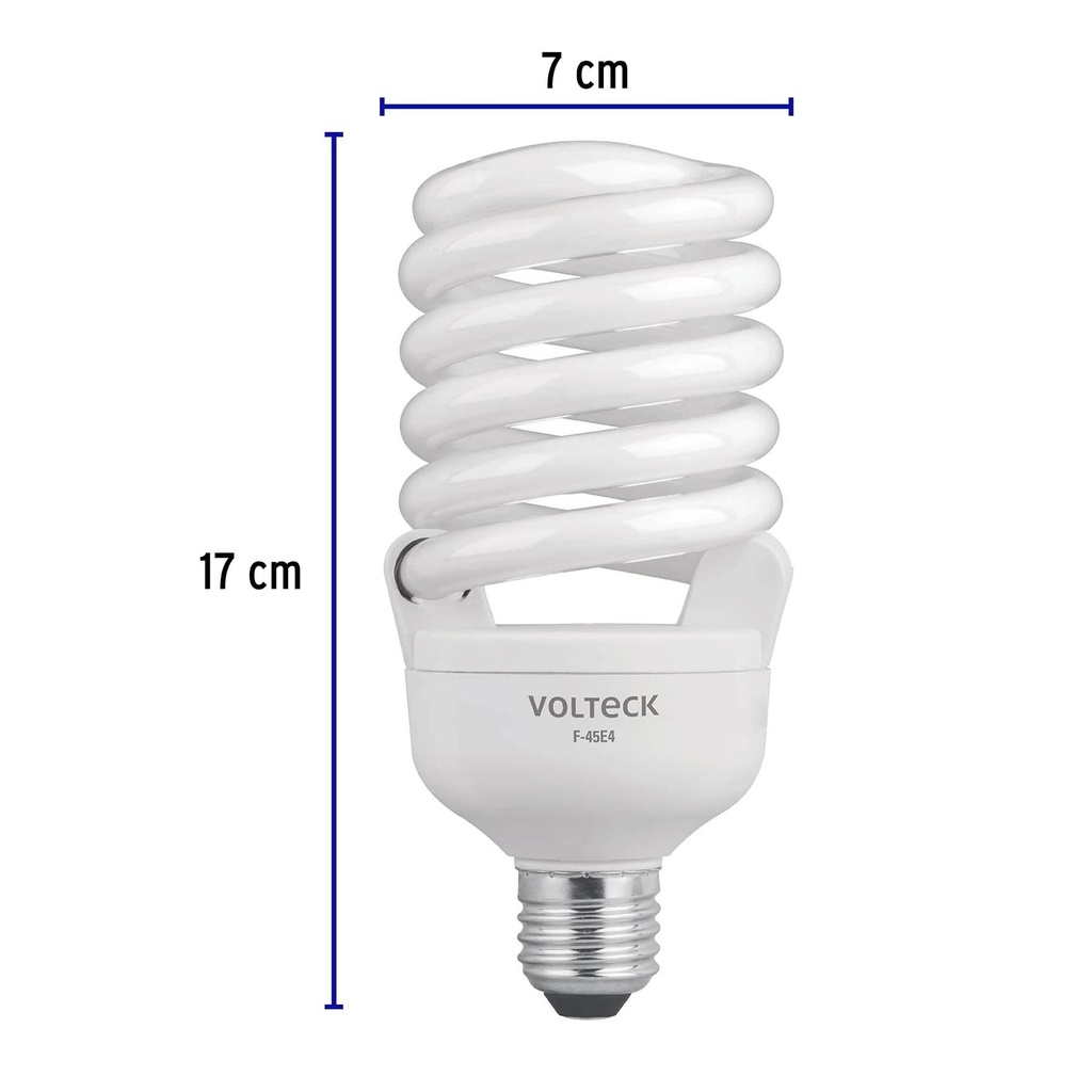 Lámpara espiral T4 45 W alta potencia luz de día, caja