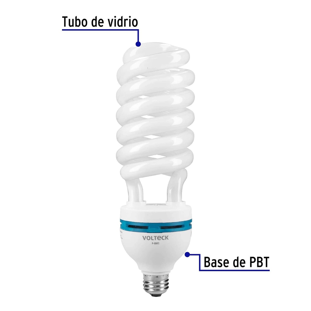 Lámpara espiral T5 55 W alta potencia luz de día, caja