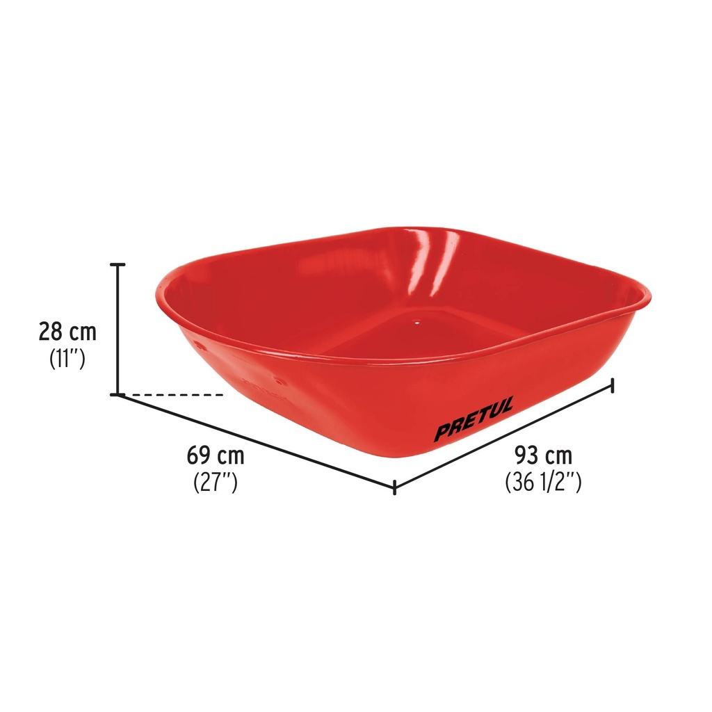 Carretilla 5.5ft3 roja Imponchable bastidores madera, Pretul