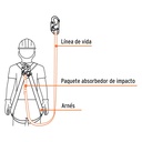 Línea de vida 1.8 m cinta políéster con absorbedor impacto