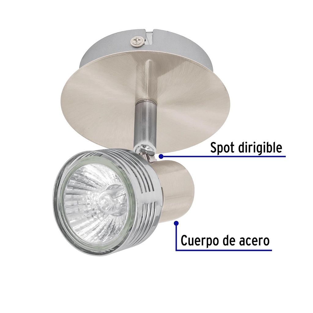 Luminario de sobreponer con 1 spot base GU10, Volteck