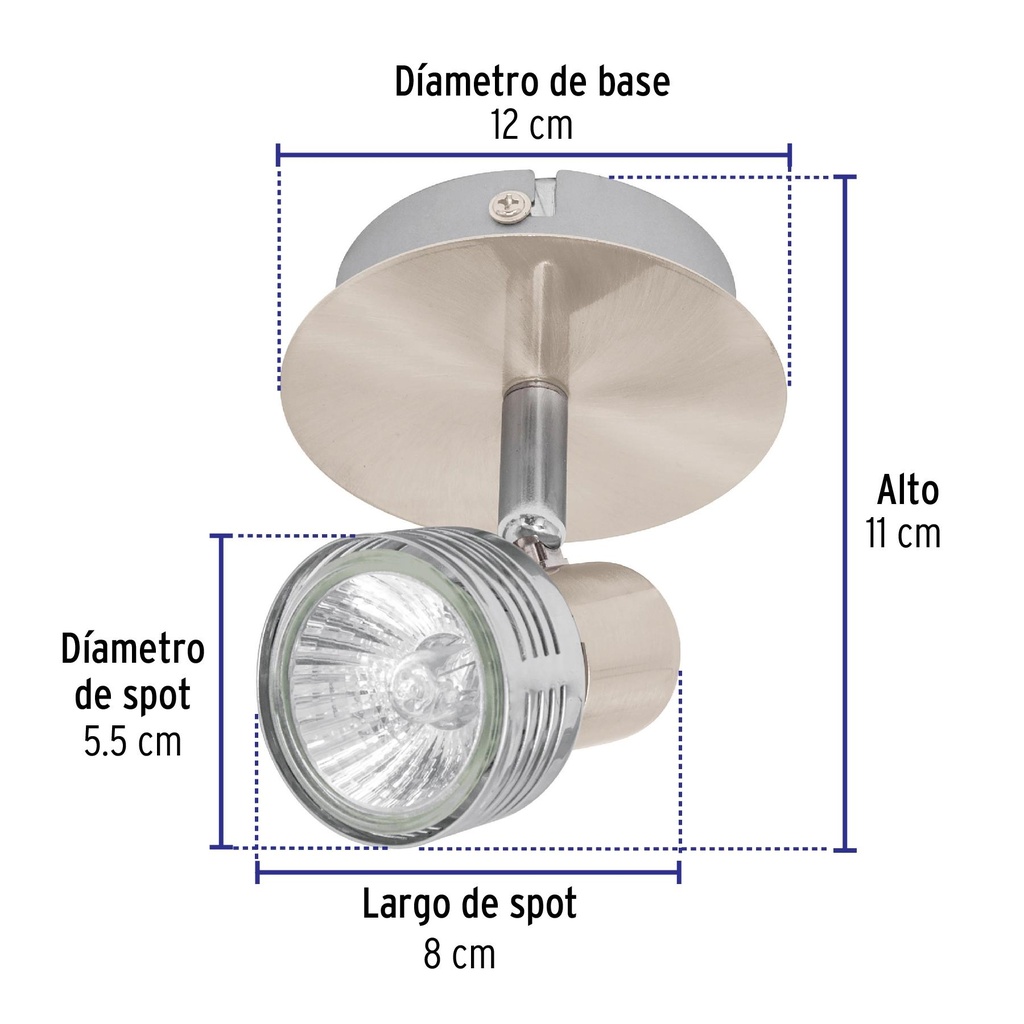 Luminario de sobreponer con 1 spot base GU10, Volteck