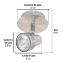 Luminario de sobreponer con 1 spot base GU10, Volteck