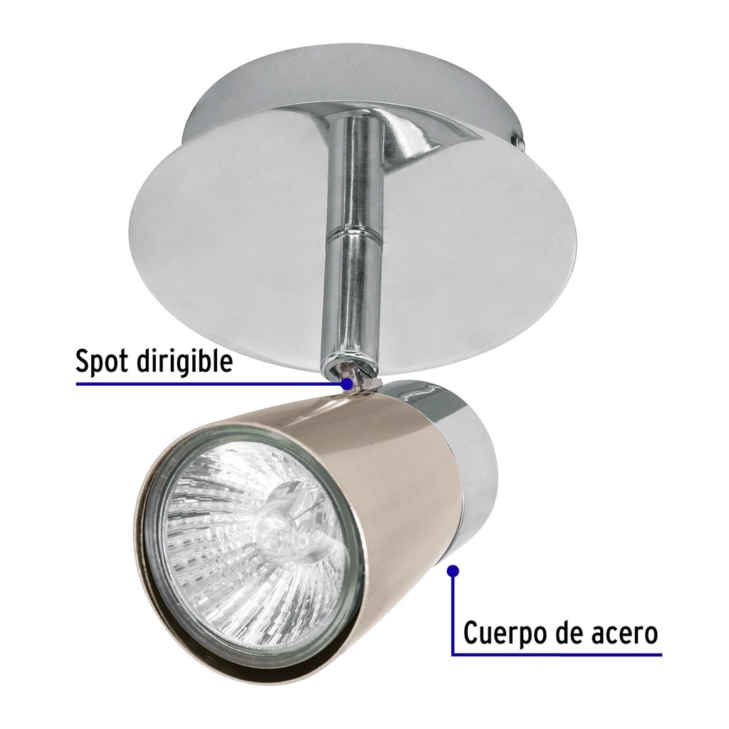 Luminario de sobreponer con 1 spot base GU10, Volteck