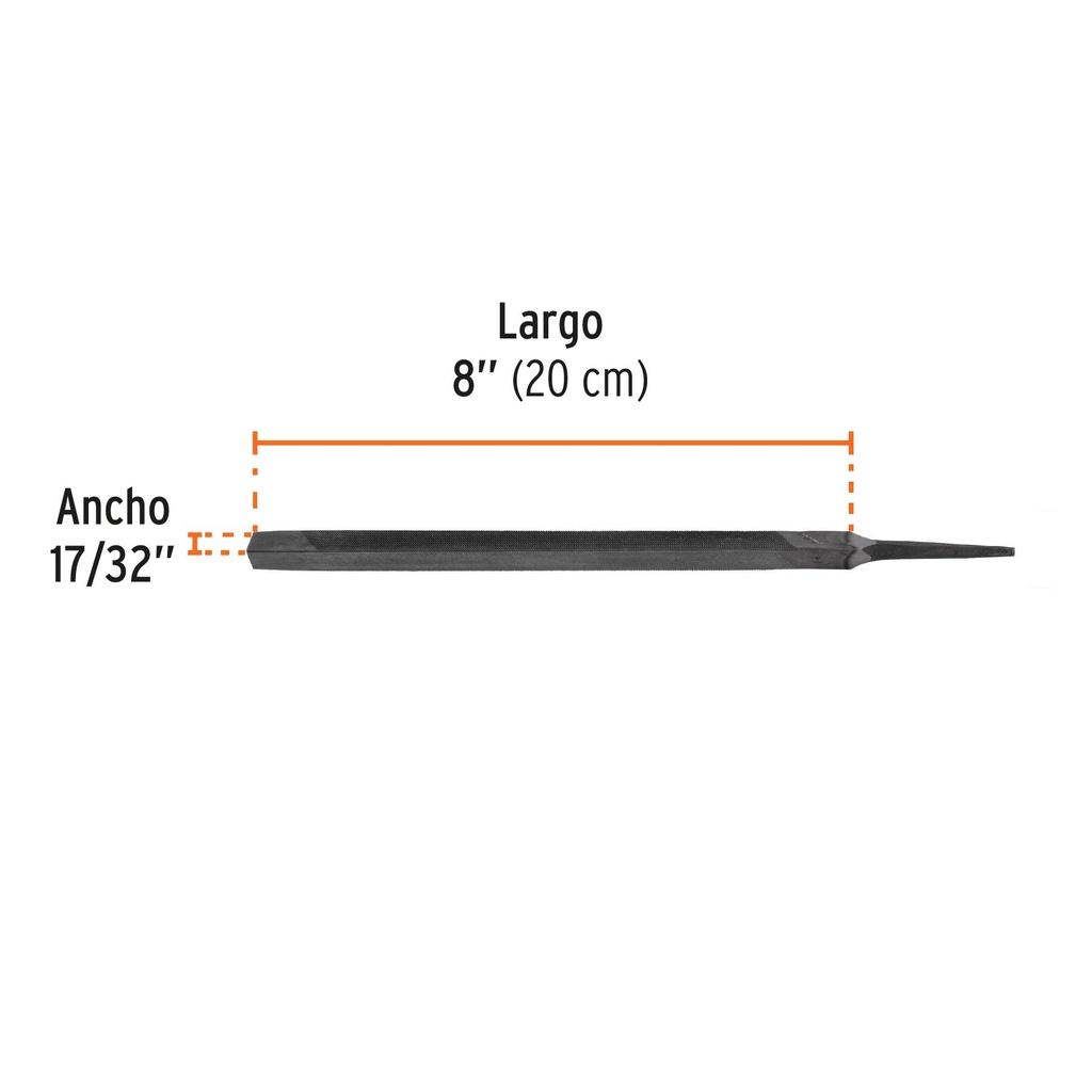 Lima negra triángulo pesado 8', 32 dpp