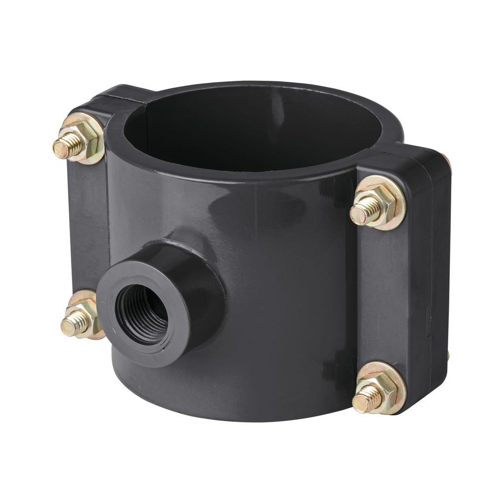 Abrazadera para toma domiciliaria PP 3' x 1/2', Foset