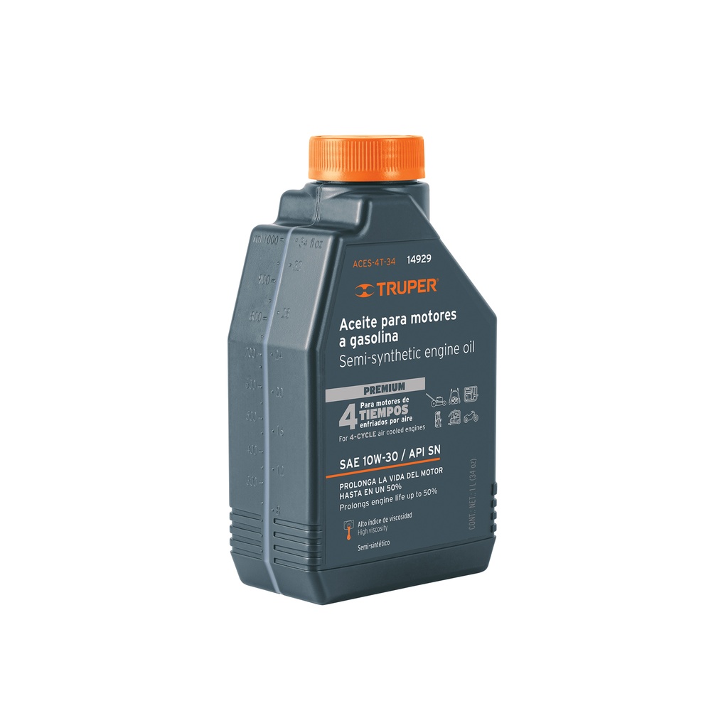 Aceite semi-sintético, motor 4 tiempos, 946ml (32oz), Truper