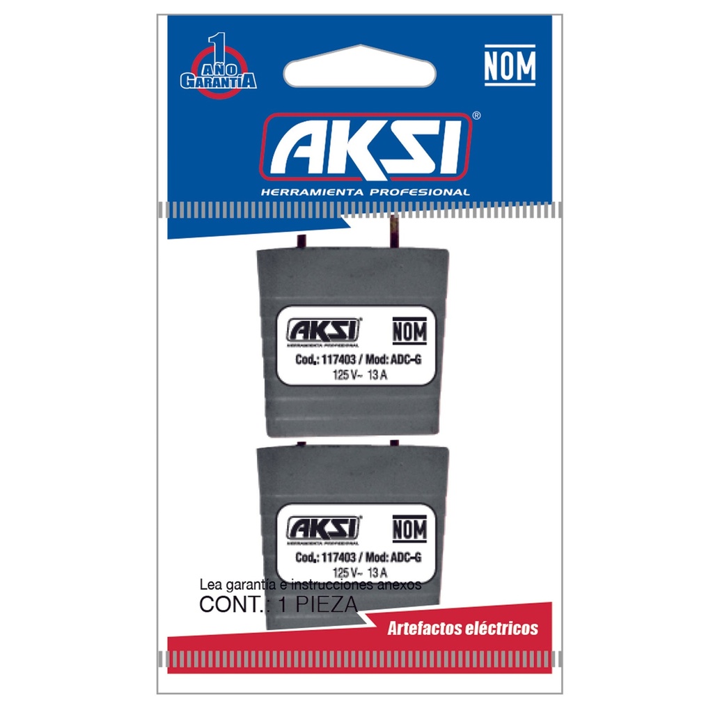 Adaptador 3 a 2 gris 2 pack