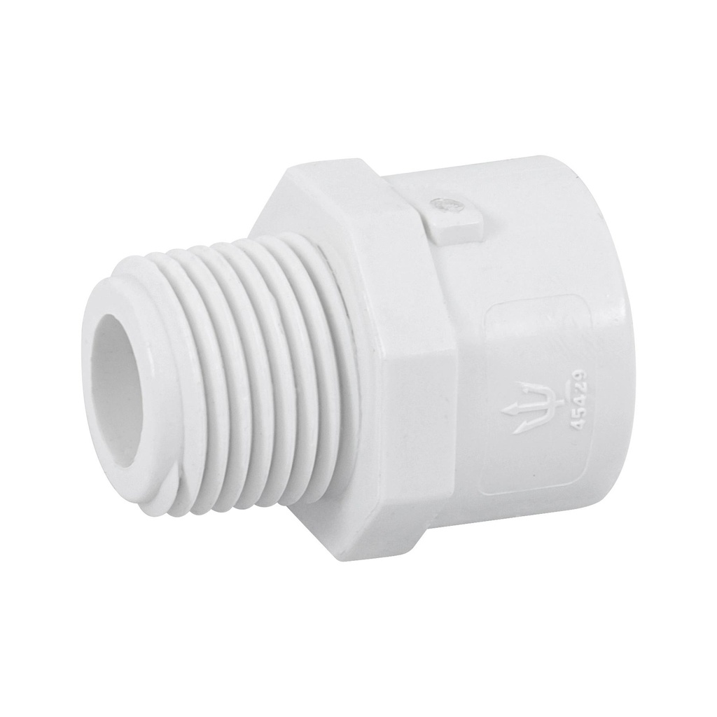 Adaptador macho de PVC de 1/2', Foset - Pag 697