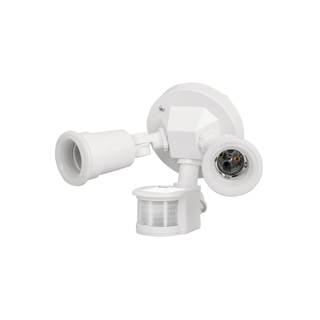 [T46480] Arbotante blanco c/sensor movimiento, lámparas no incluidas