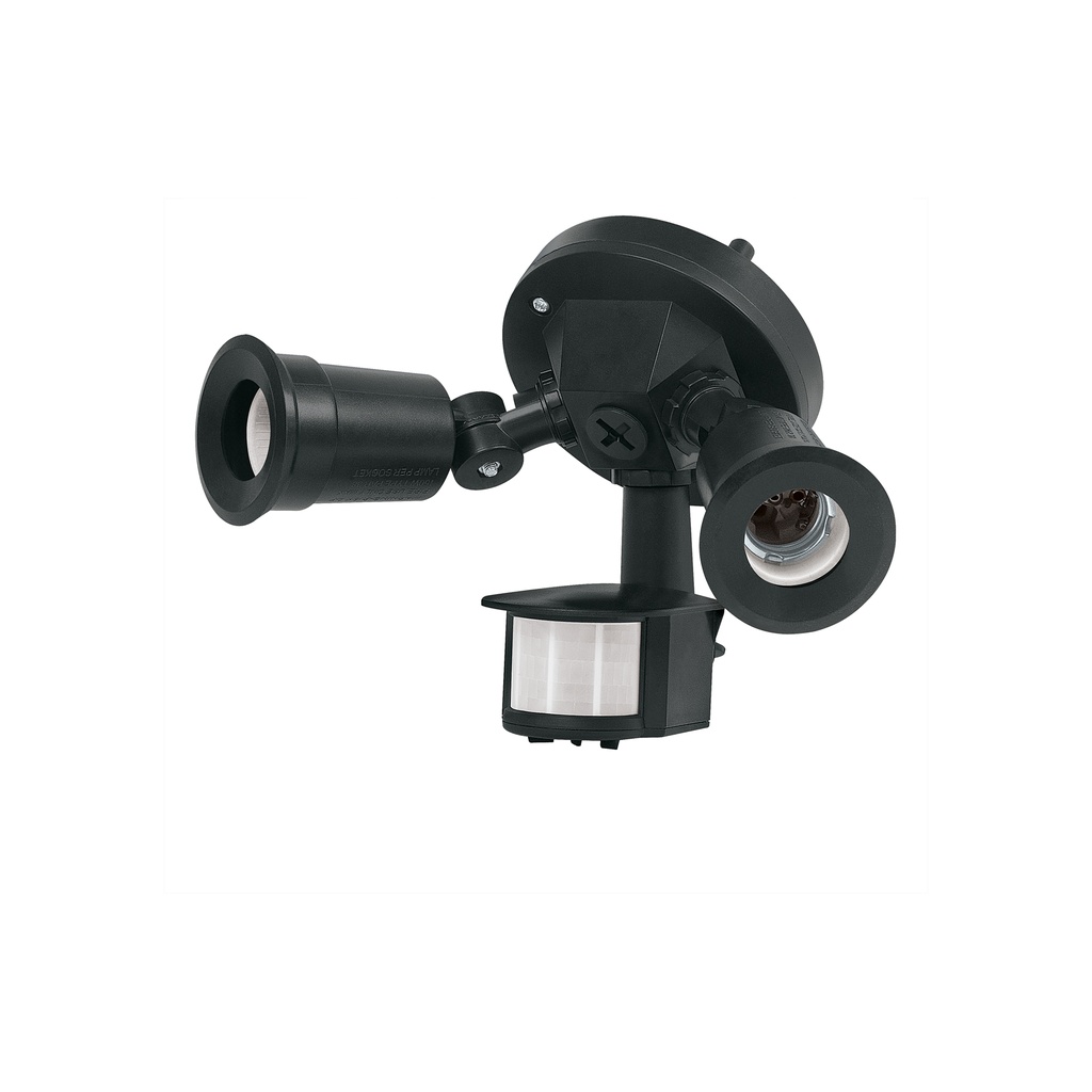 [T47275] Arbotante negro c/sensor movimiento, lámparas no incluidas