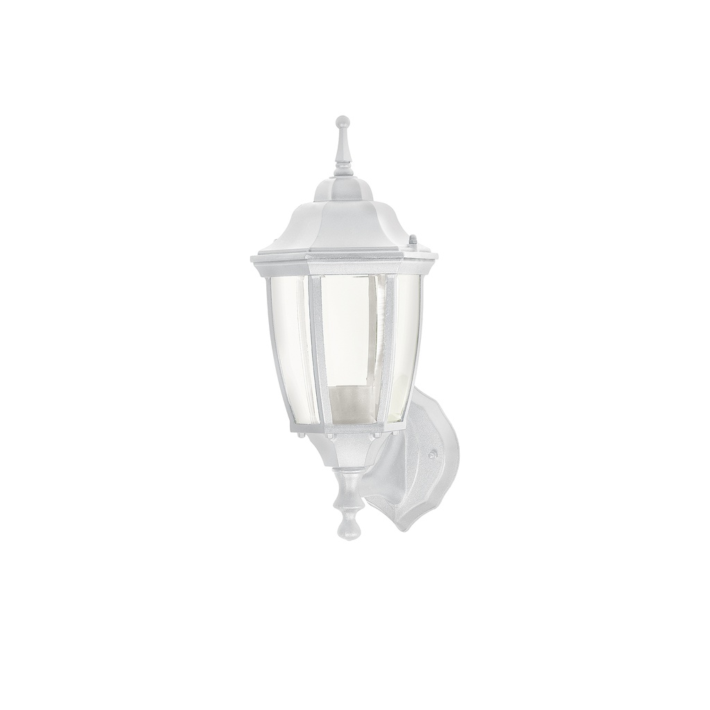 Arbotante tipo farol soportado blanco, lámpara no incluida