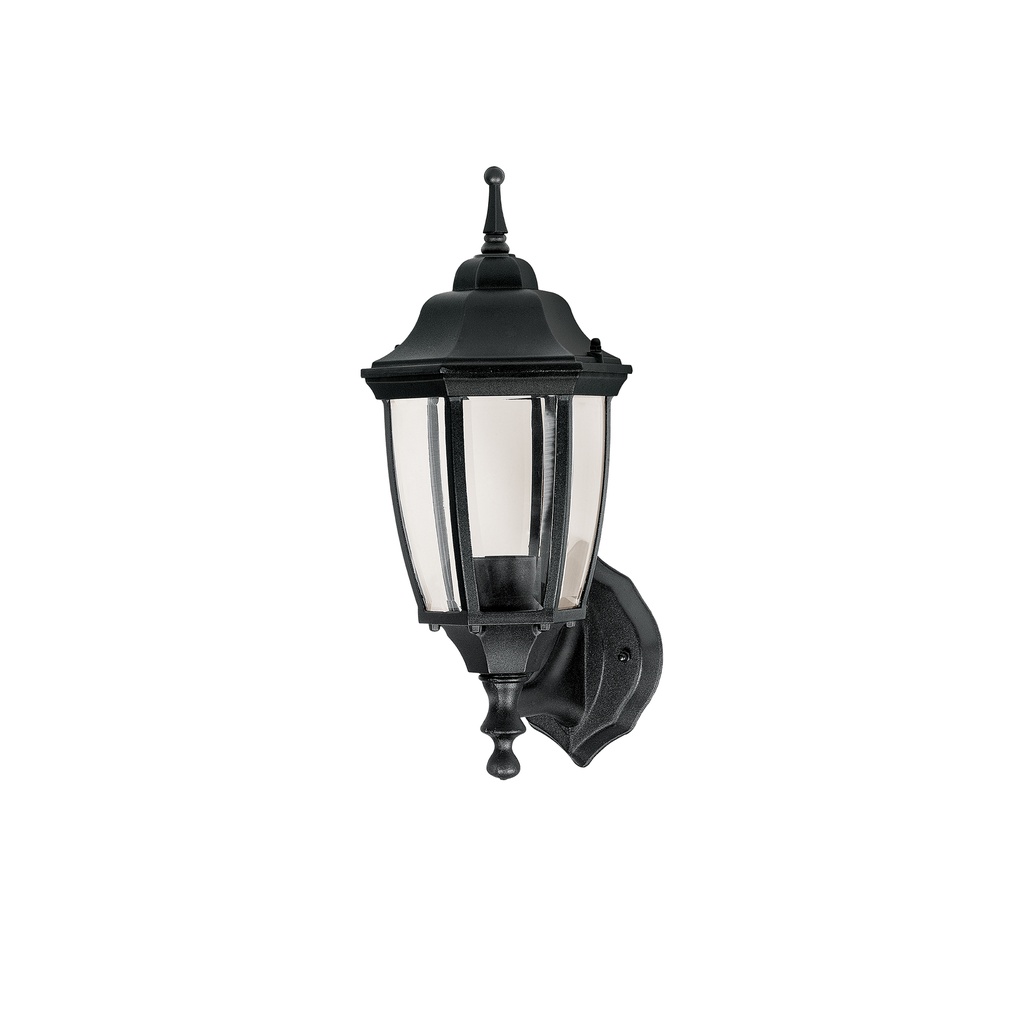 Arbotante tipo farol soportado negro, lámpara no incluida